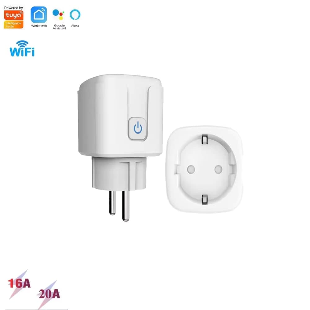 مقبس ذكي بالواي فاي بمعيار أوروبي وتيار 16 أمبير | WiFi Smart Socket Plug, EU Standard, 16A, AC 100-240V