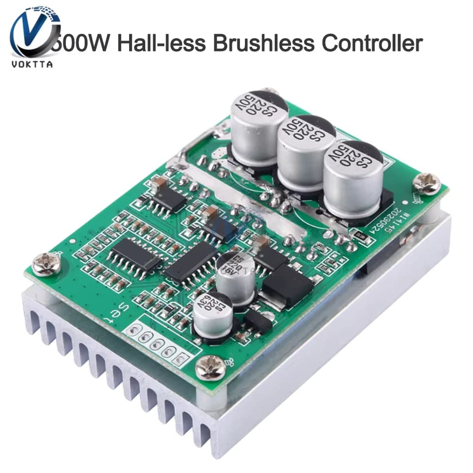 لوحة تحكم بمحركات البرشلس DC بقدرة 500W وتيار 15A من 12V إلى 36V | DC 12V-36V 500W 15A Brushless Motor Controller Driver Board (20A Peak)