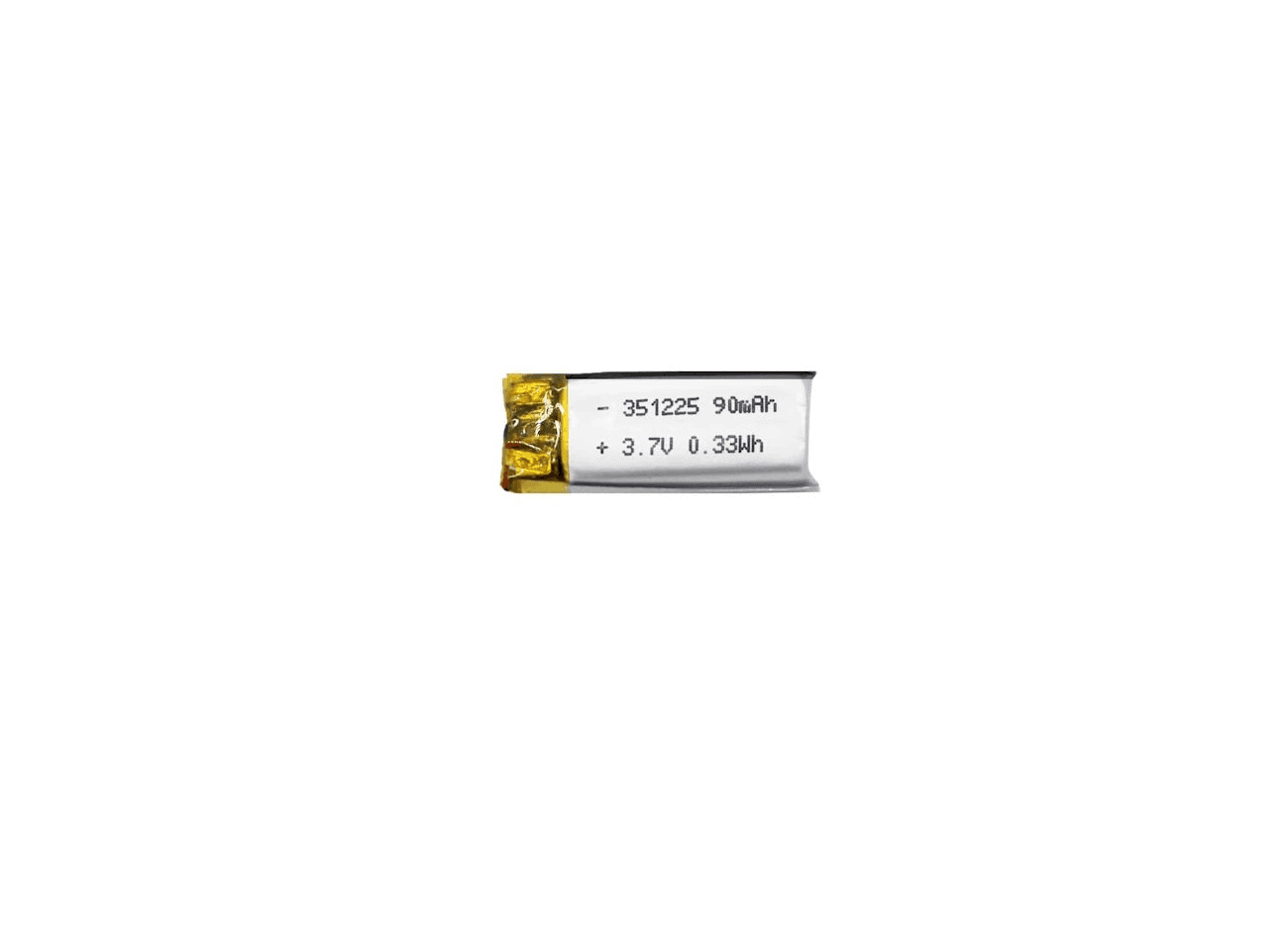 بطارية ليثيوم بوليمر 351225 سعة 90mAh فولتية 3.7V بطاقة 0.33Wh | 351225 Lithium Polymer Battery 3.7V 90mAh 0.33Wh Pouch Cell