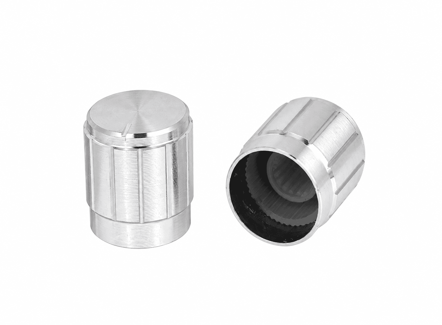كبّة ألمنيوم للمقاومة المتغيّرة بقياس 15x17mm لون فضي | 15x17mm Aluminium Alloy Potentiometer Knob, Silver