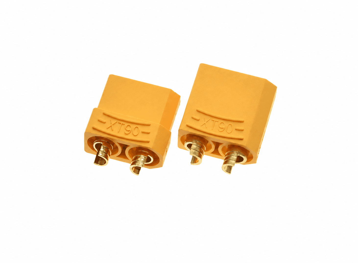 زوج موصلات XT90 ذكر وأنثى لتيارات عالية حتى 90A | XT90 Bullet Connector Pair, Male + Female, 90A