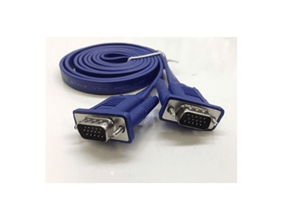 كابل VGA أزرق ومسطح من نوع ذكر إلى ذكر بطول 1.5 متر وعالي الجودة 11261 | VGA Cable