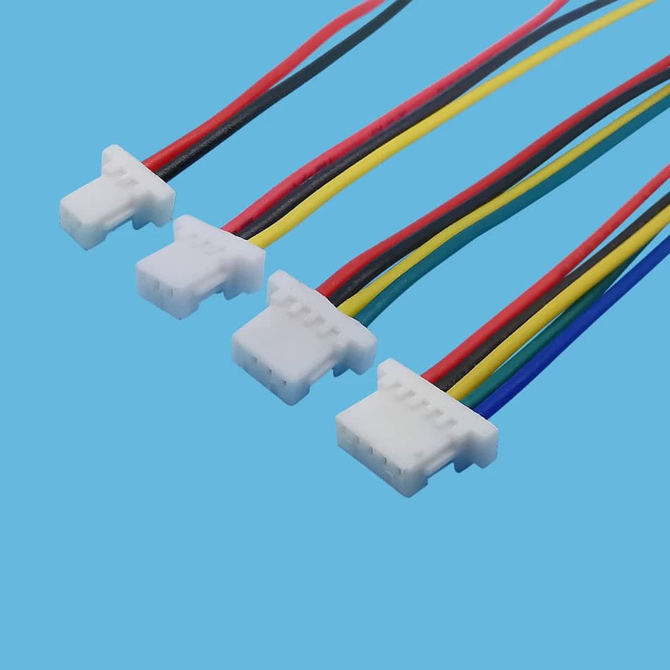 كيبل موصل JST SH بخطوة 1.0mm و7 أطراف سلك 28AWG بطول 10cm | JST SH 1.0mm Pitch 7-Pin Wire-to-Board Connector Cable, 28AWG 10cm
