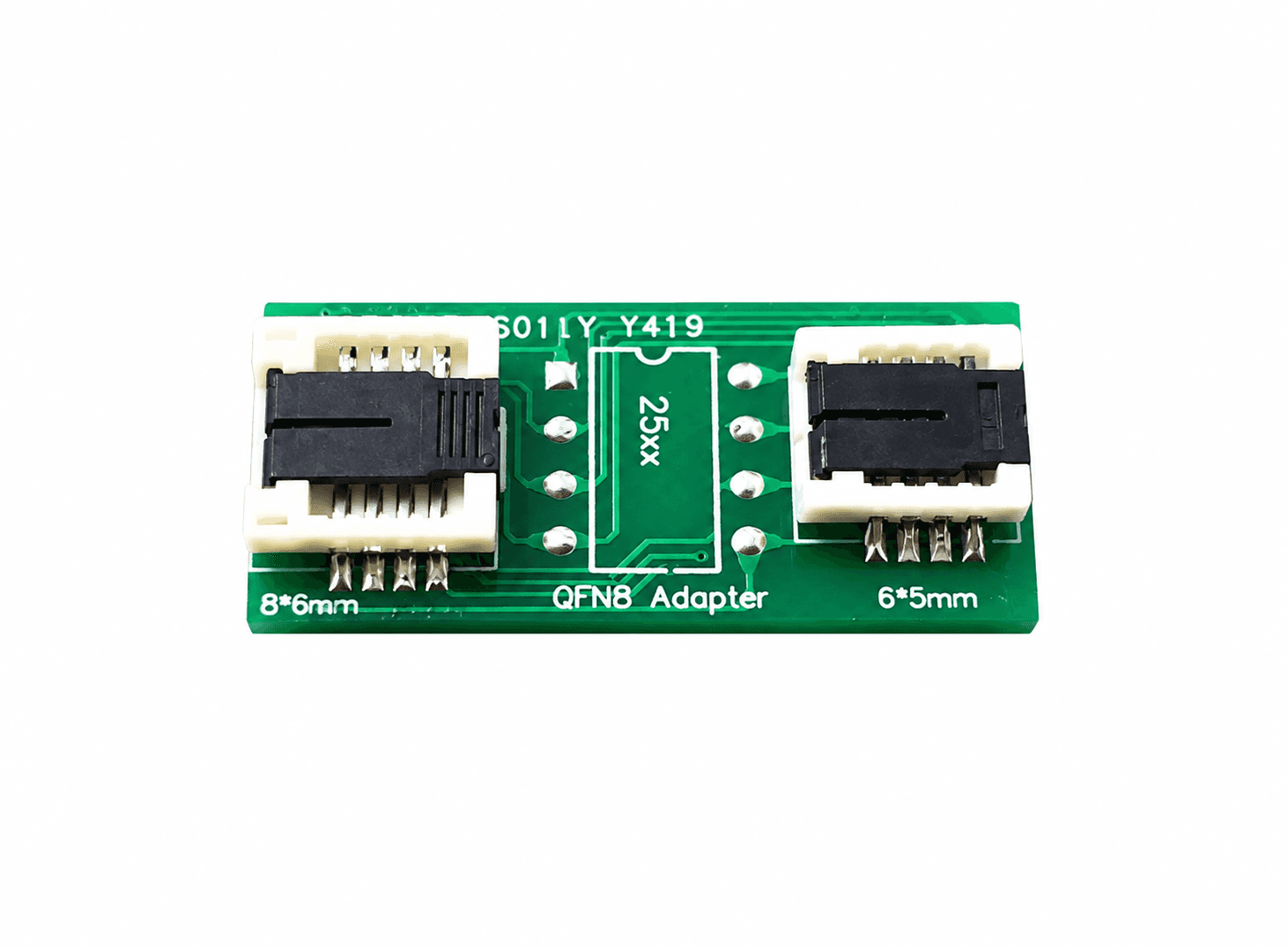 قاعدة برمجة QFN8 اثنان في واحد لرقائق 6x5mm و8x6mm | 2-in-1 QFN8 Socket Adapter for 6x5mm and 8x6mm Chips