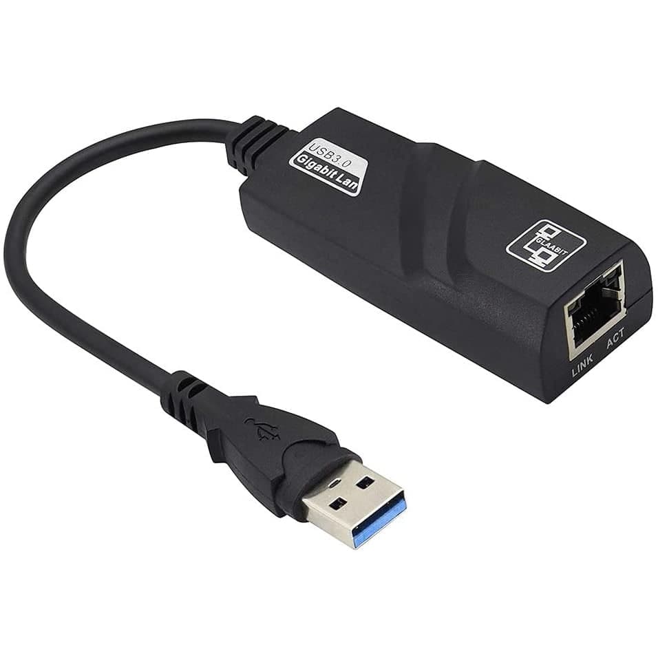 محوّل USB 3.0 إلى شبكة Gigabit Ethernet منفذ RJ45 بسرعة 10/100/1000Mbps | USB 3.0 To Gigabit Ethernet RJ45 Adapter, 10/100/1000 Mbps