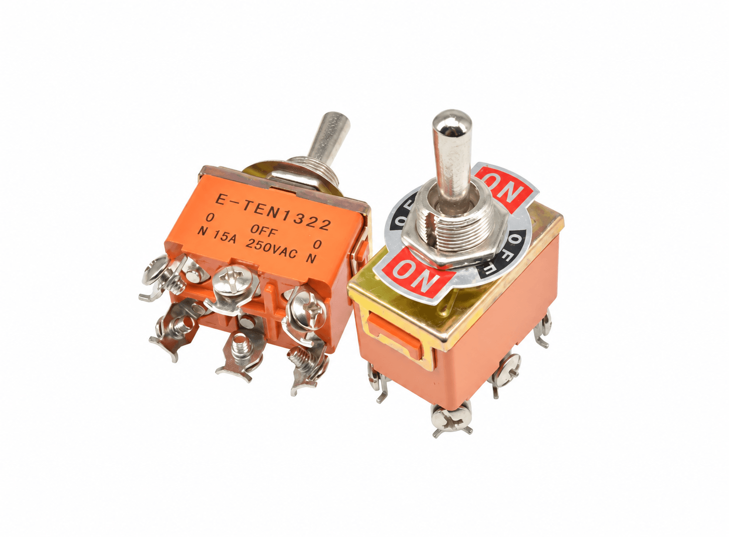 مفتاح تبديل كهربائي AC 250V 15A E-TEN1322 3 وضعيات 6 أطراف | Toggle Switch