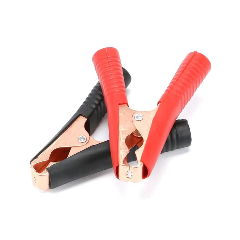زوج مشابك بطارية تمساح 100A أحمر وأسود للسيارات والشواحن | 100A Car Battery Alligator Clamps, Red + Black Pair