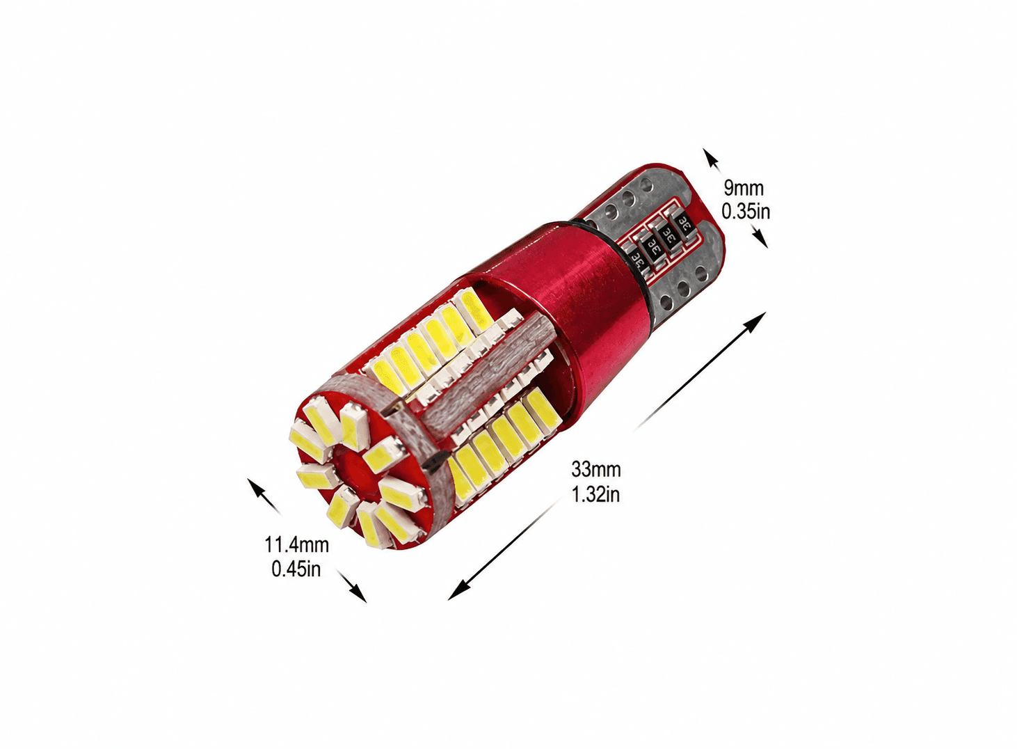 لمبة إضاءة سيارة T10 168 192 W5W 57 SMD 4014 LED كانباص بدون أخطاء لوقوف السيارات | Car LED Bulb