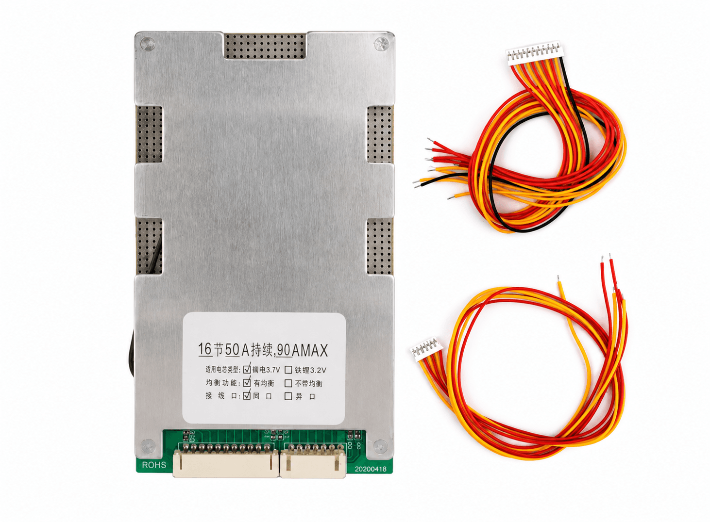 لوحة حماية بطارية ليثيوم أيون 16S 60V 50A - 90A Peak مع موازن | Li-Ion Battery BMS Protection Board