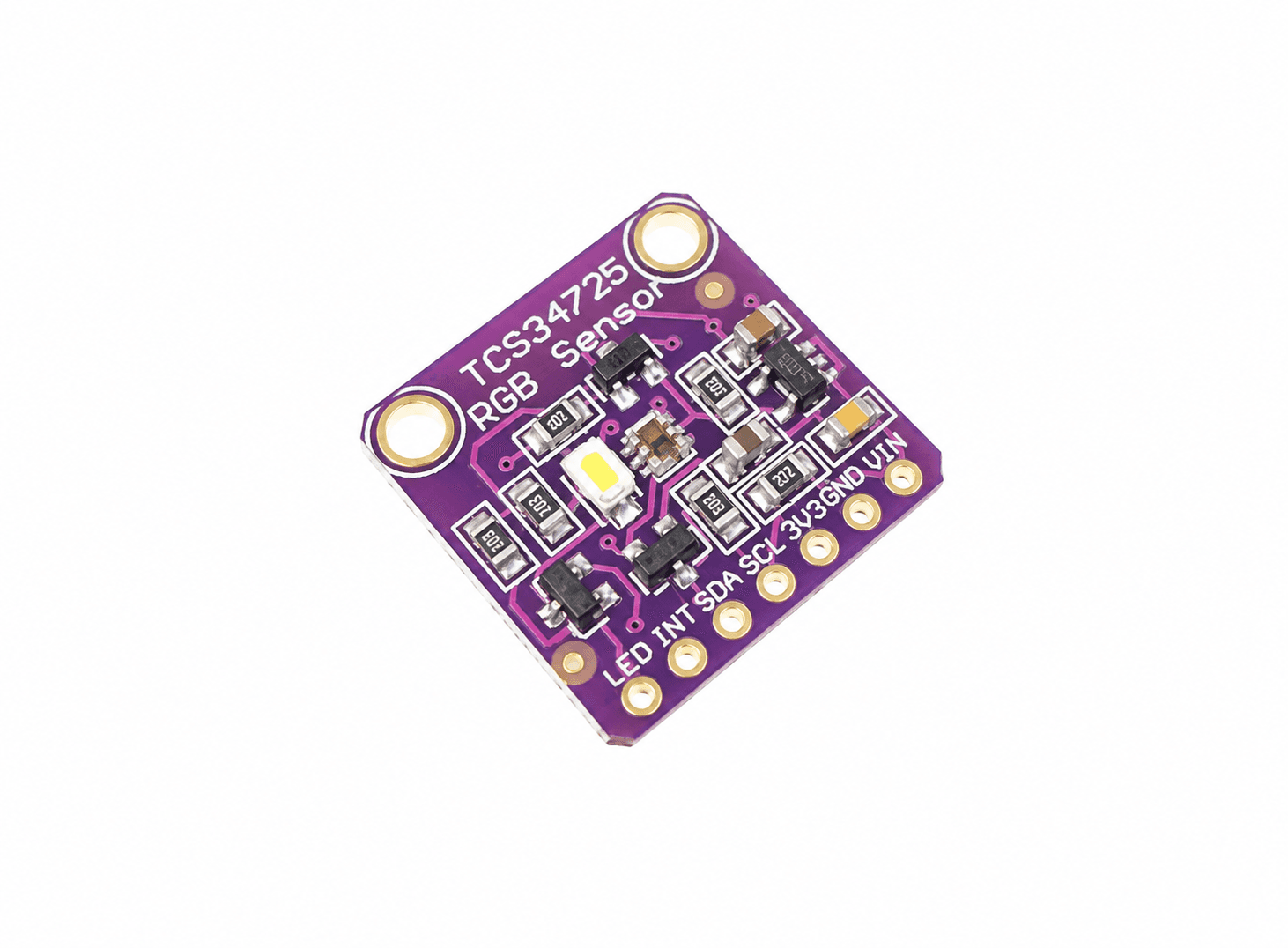 حساس ألوان RGB مع فلتر IR وضوء أبيض TCS34725 U7 | RGB Color Sensor