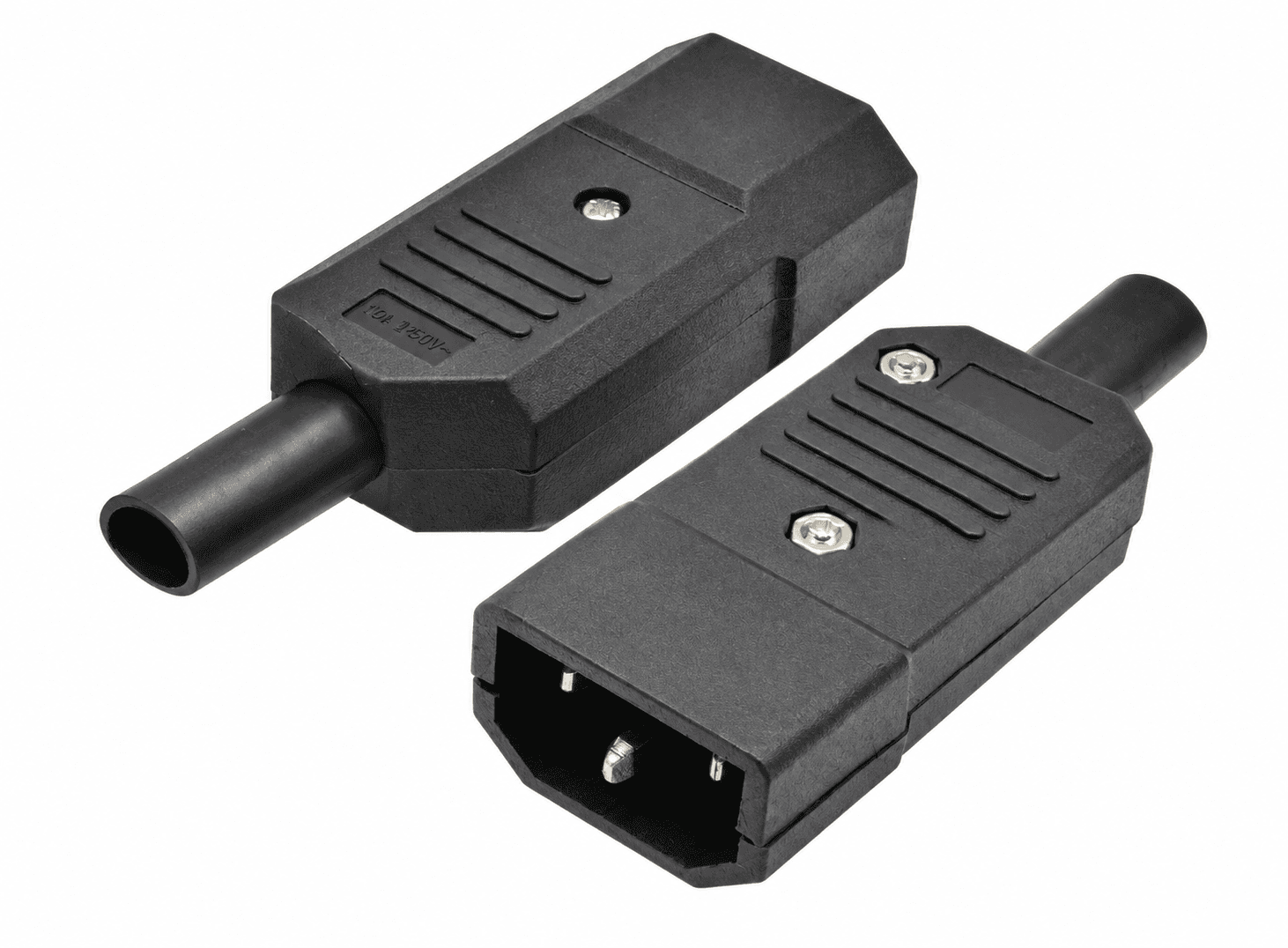موصل طاقة AC ذكر AC-013A بثلاثة أطراف بتصنيف 10A / 250V | AC-013A Male AC Power Connector 3-Pin 250V 10A