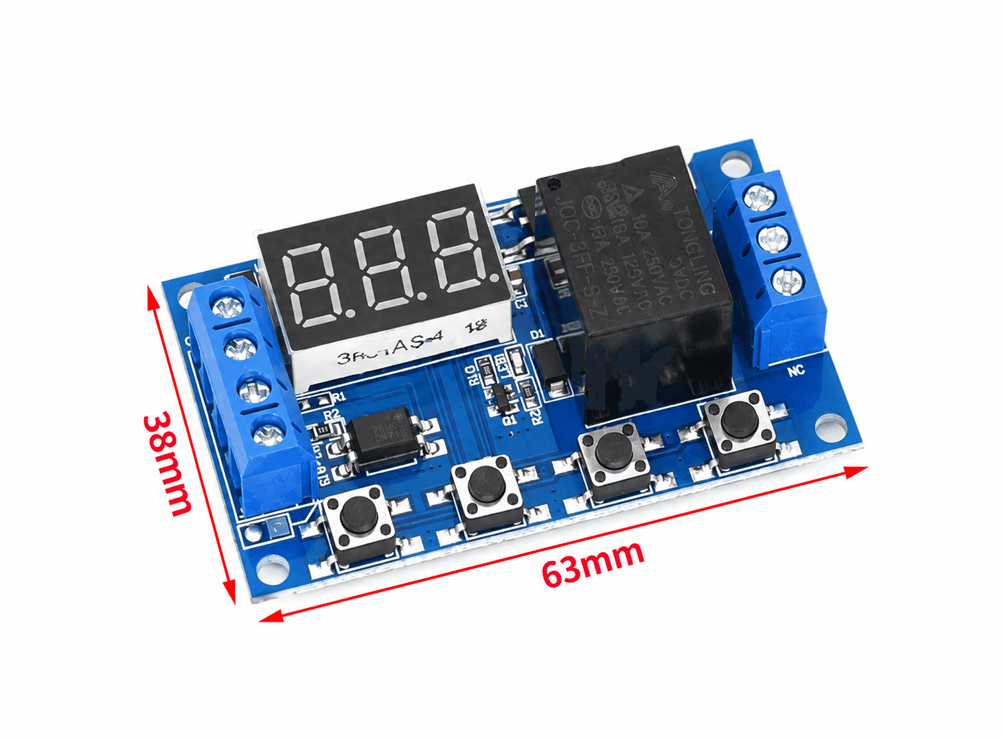 مؤقت تايمر تأخير زمني رقمي LED مع مخرج مايكرو USB DC 6-30V 5V | Time Delay Relay Module