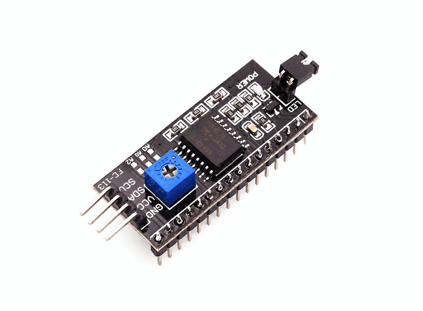 لوحة واجهة تسلسلية PCF8574 IIC I2C TWI SPI لشاشات LCD 1602 و2004 رقم 12274 | PCF8574 I2C Serial Interface Board for LCD