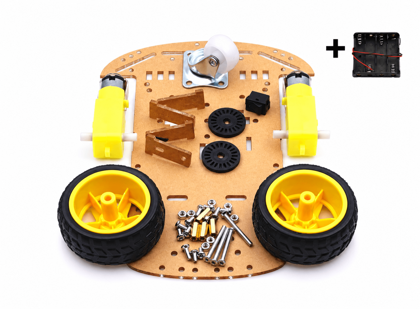 طقم شاصي سيارة روبوت ذكية 2WD مع صندوق بطارية لأردوينو | Smart Robot Car Chassis Kit