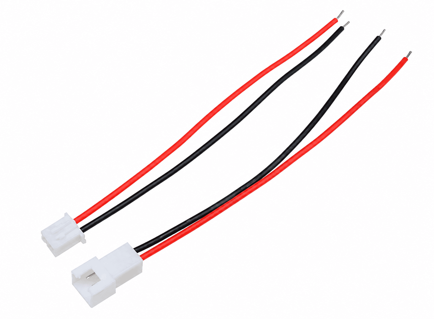 موصل JST XH2.54 بطرفين وخطوة 2.54mm ذكر وأنثى مع سلك | JST XH2.54 2-Pin Connector Set, 2.54mm Pitch Male Header + Female Housing with Wires
