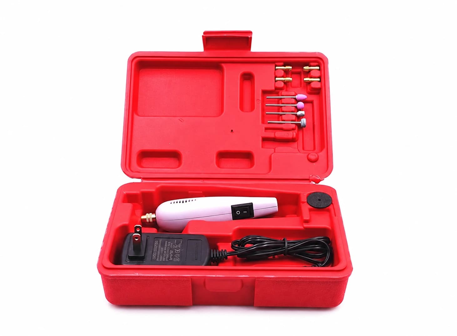 فرطونة صغيرة مع ملحقات سن وتنعيم ومحول طاقة | Mini Electric Drill with 15pcs Grinding Accessories and Adapter
