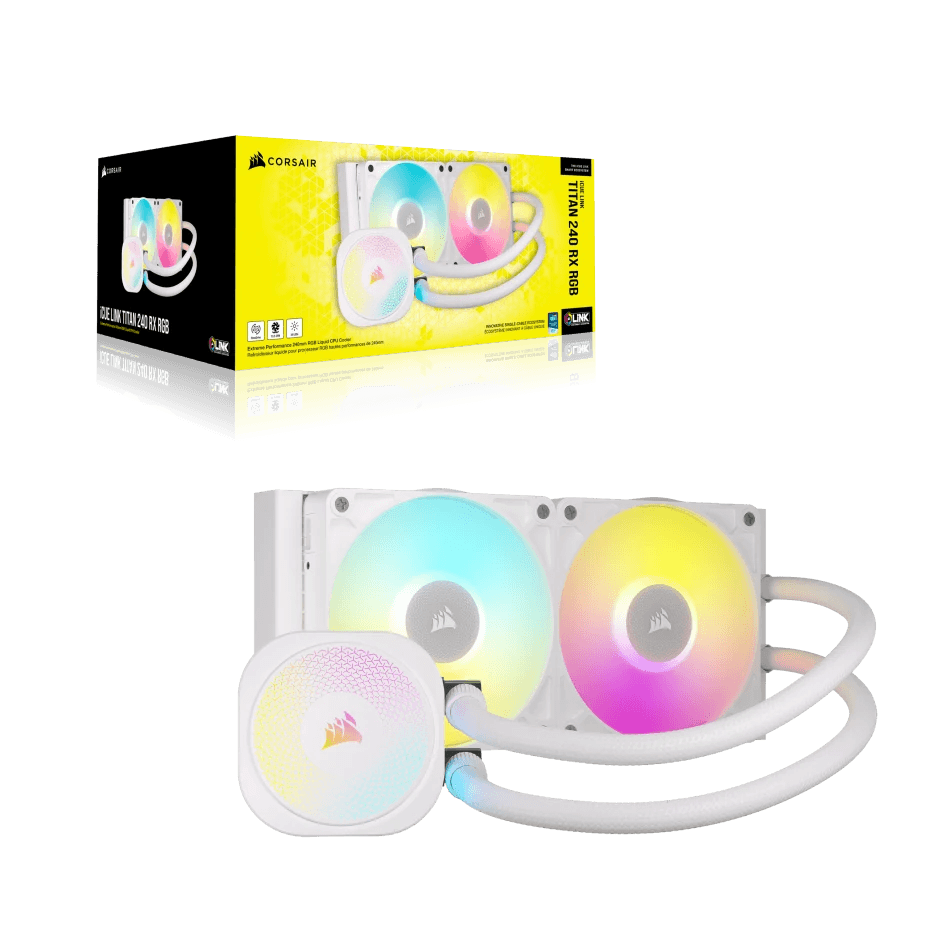 Corsair iCUE Link Titan 240 RX RGB AIO Liquid CPU Cooler, 2 x RX120 RGB Fans Included