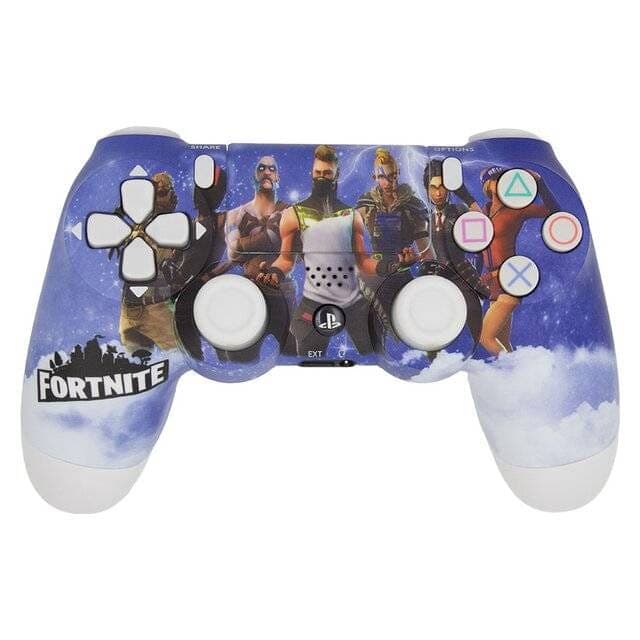 وحدة تحكم لاسلكية PS4 بتصميم Fortnite أزرق