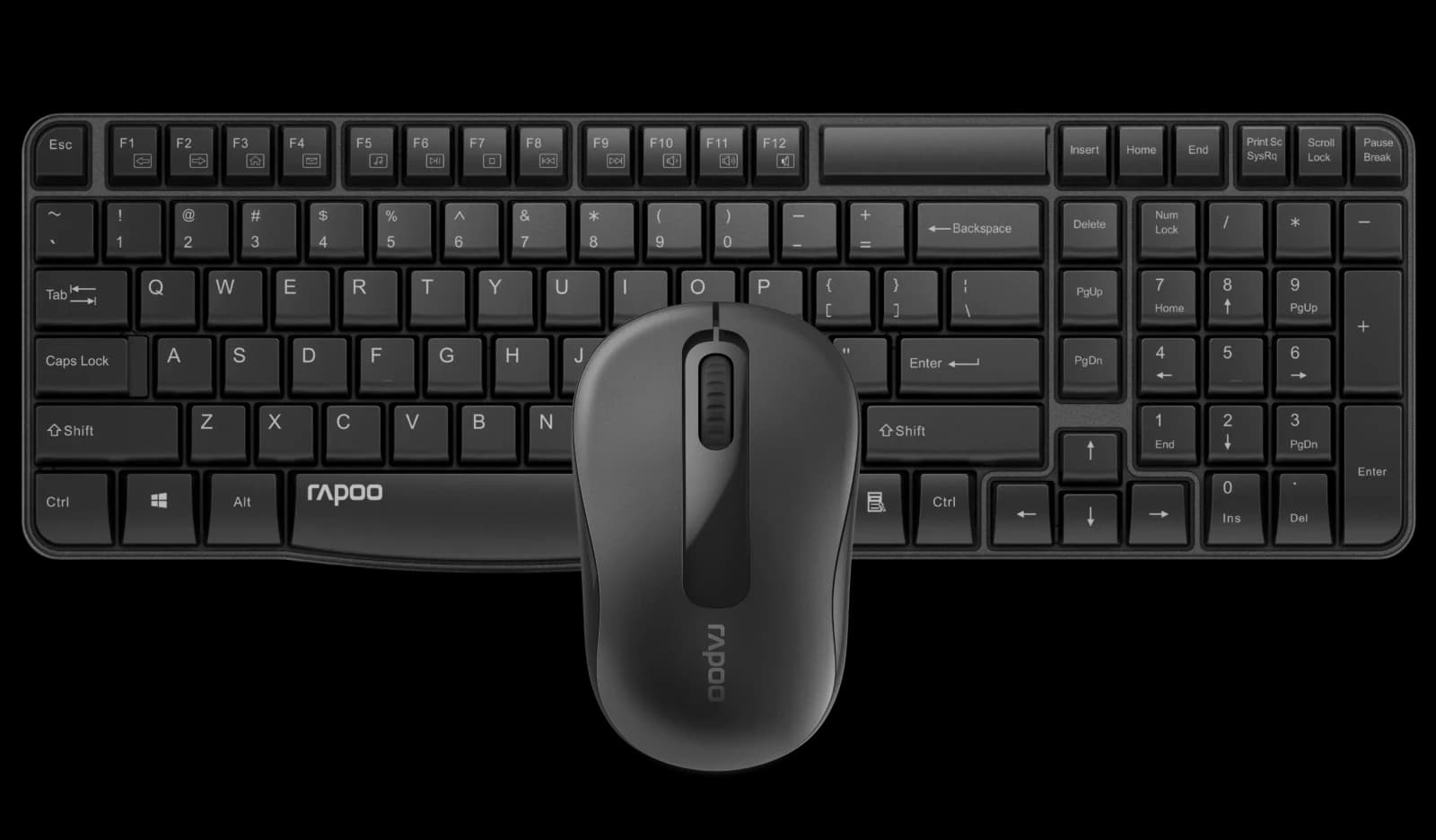 طقم كيبورد وماوس Rapoo X1800S Wireless Optical Combo Keyboard and Mouse
