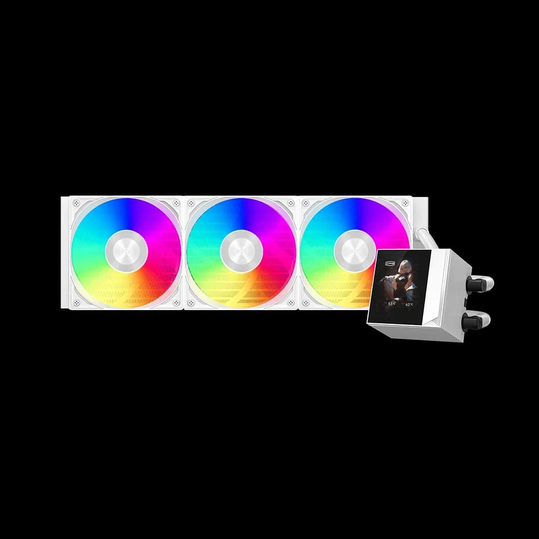 مبرد معالج مائي PCCOOLER CPS DC360 Pro ARGB Display AIO CPU COOLER White