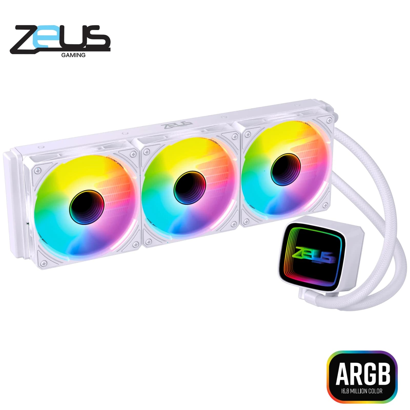 مبرد معالج مائي Zeus ZLC-360W 360 Liquid freeze Cooler ARGB (White)