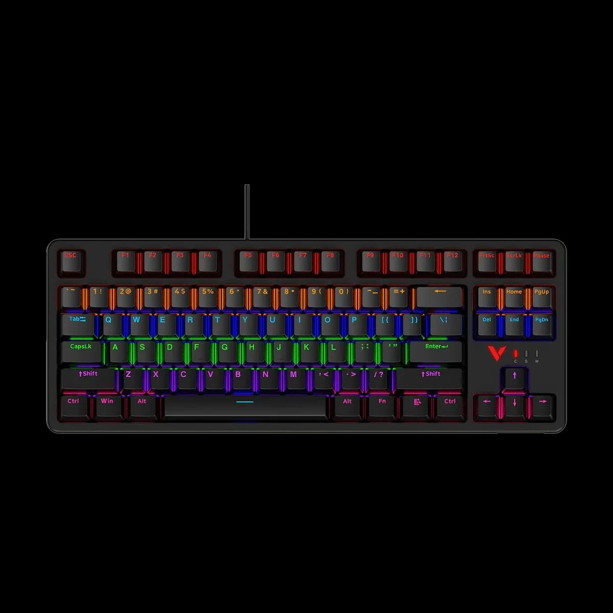 كيبورد ألعاب RAPOO V500PRO-87 (2024) WIRED BACKLIT MECHANICAL GAMING KEYBOARD Black