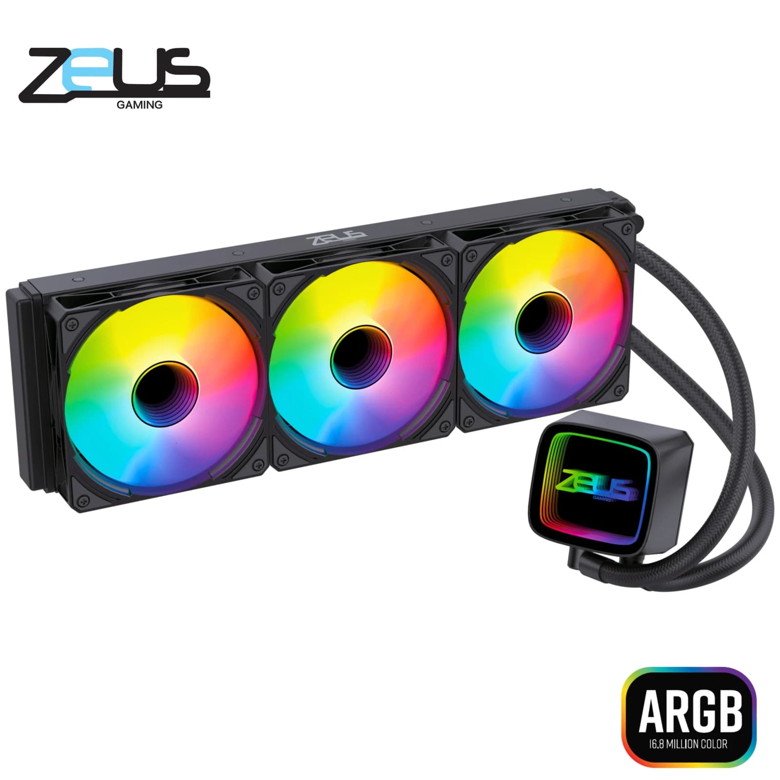 مبرد معالج مائي Zeus ZLC-360B 360 Liquid freeze Cooler ARGB (Black)