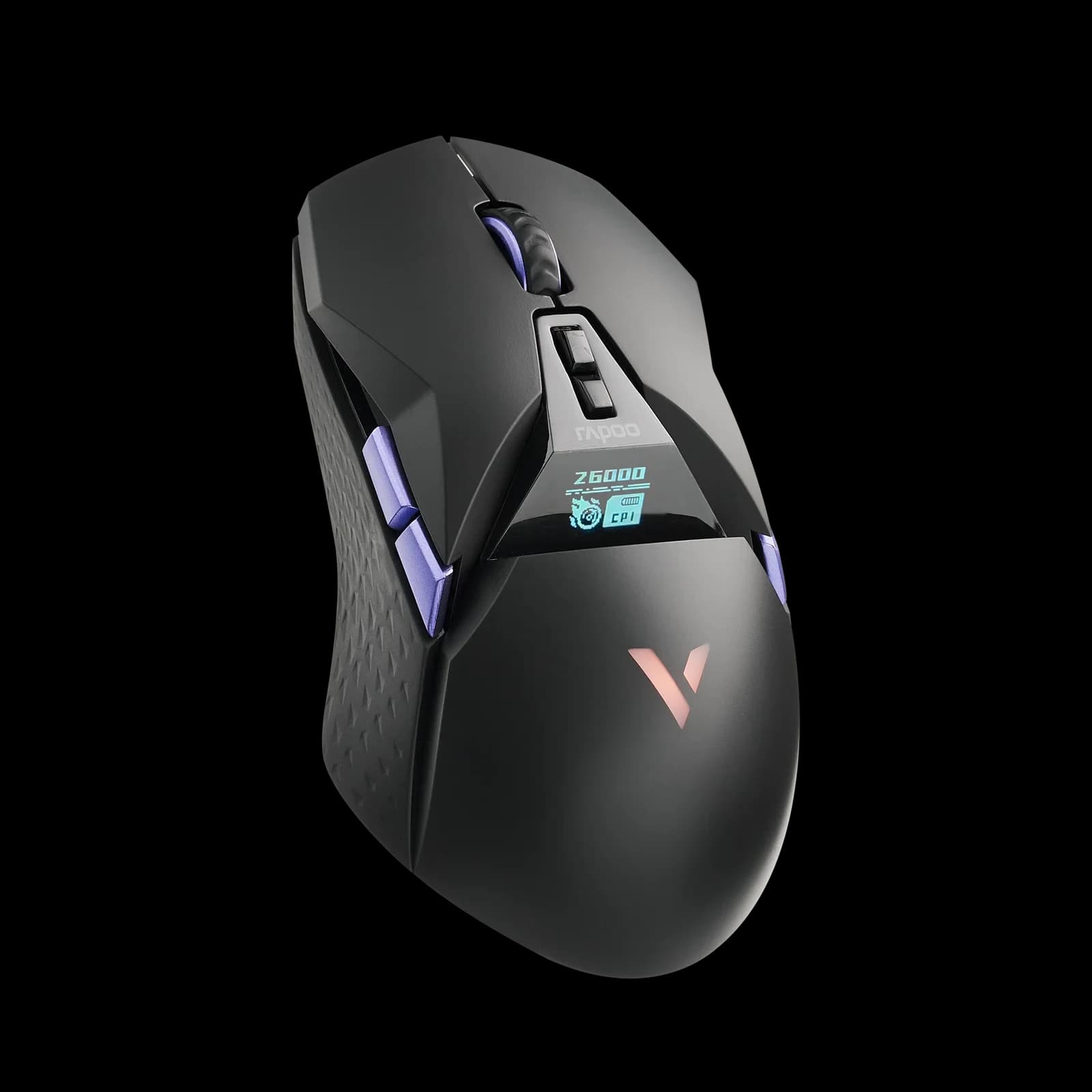 ماوس ألعاب RAPOO VT950 PRO RGB WITH DISPLAY WIRELESS GAMING MOUSE - 26000DPI Black