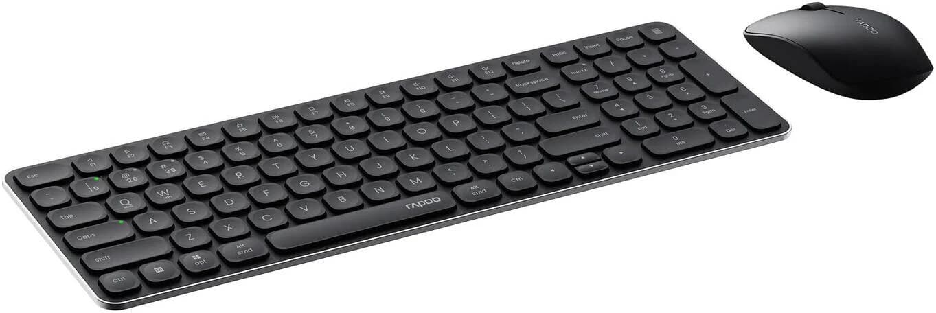 طقم كيبورد وماوس Rapoo 9320M COMBO (KB+MSE) MULTIMODE ULTRA-SLIM BLACK AR