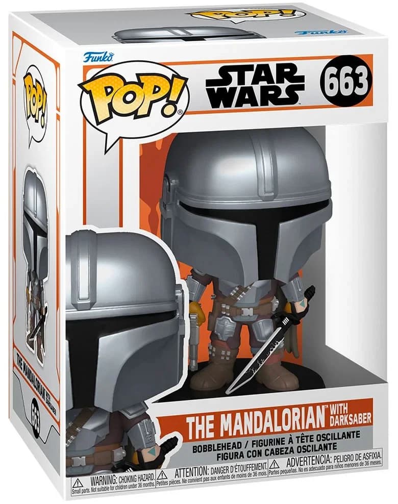 مجسم فانكو بوب! Star Wars : Le Mandalorien #663: Le Mandalorien avec le Sabre Noir