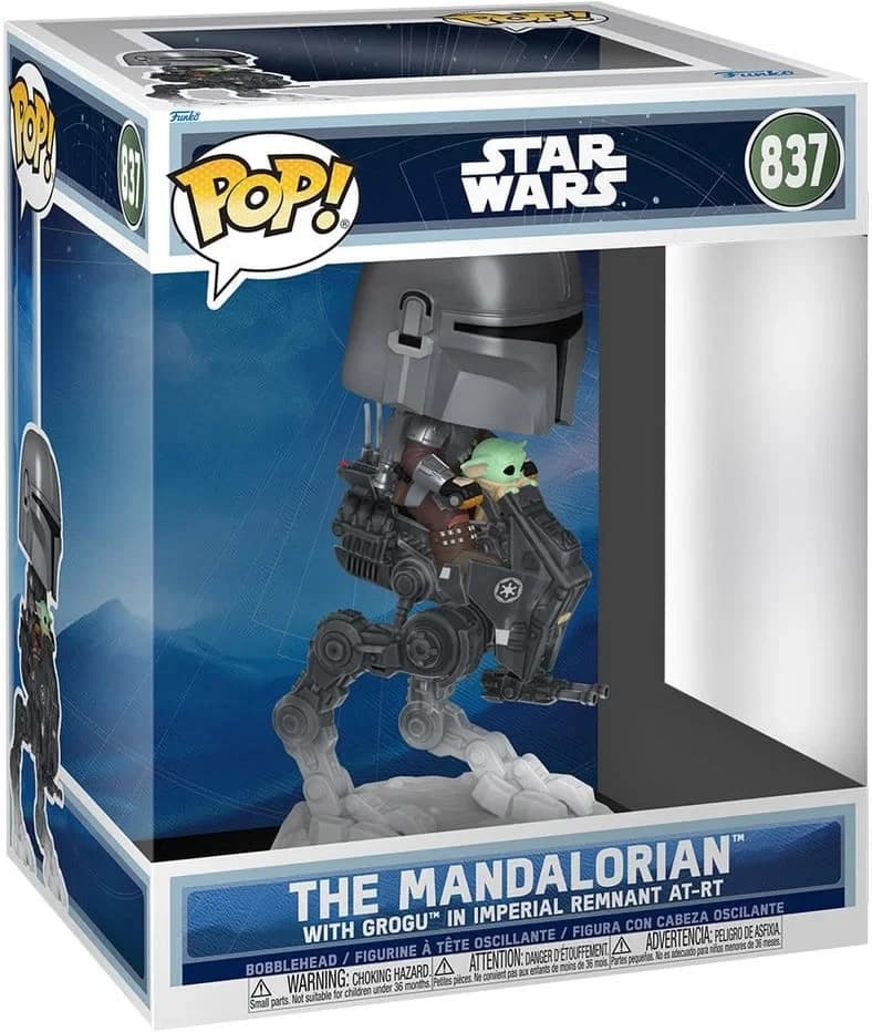 مجسم فانكو بوب! Star Wars : The Mandalorian & Grogu #837: Le Mandalorien avec Grogu dans l'AT-RT Imperial Remnant