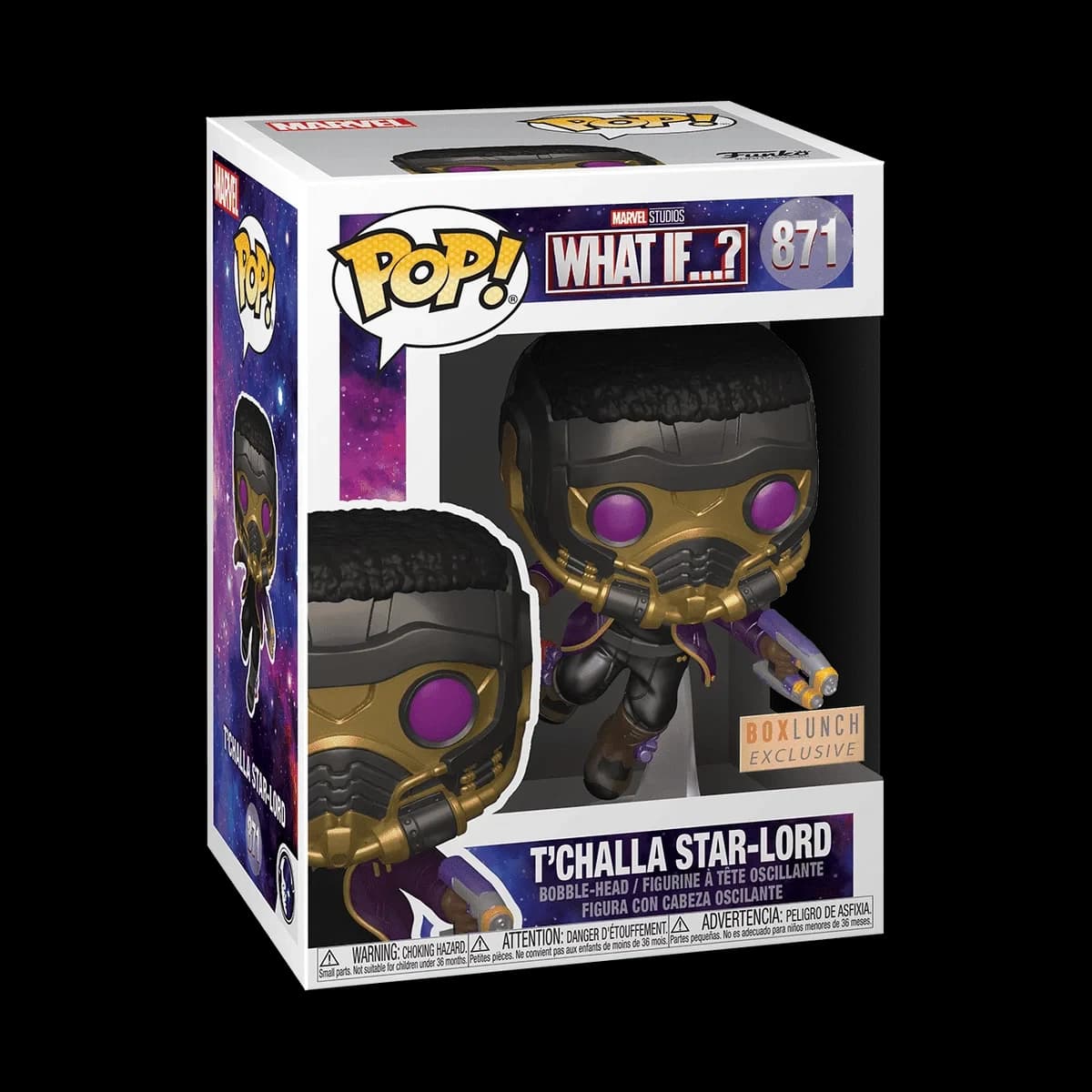 مجسم فانكو بوب! مارفل ماذا لو...؟ #871: T’Challa Star-Lord (ميتاليك)