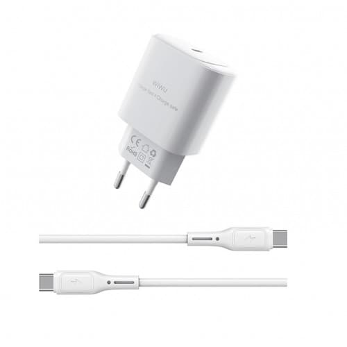 WIWU ESSENTIAL 30W GAN CHARGER ( 1C + C - C CABLE ) WI-G008