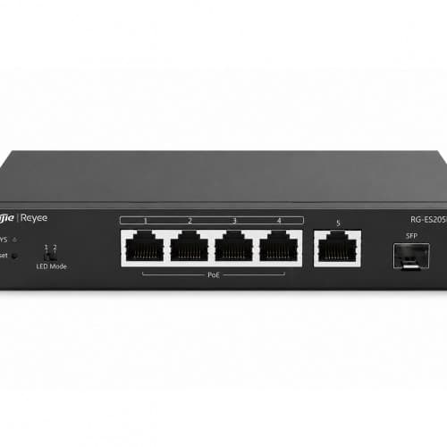 RUIJIE - RG-ES206MG-P ( SWITCH - MANAGED - 4 POE 2.5G - 1 PORT 2.5G - 1 PORT SFP )
