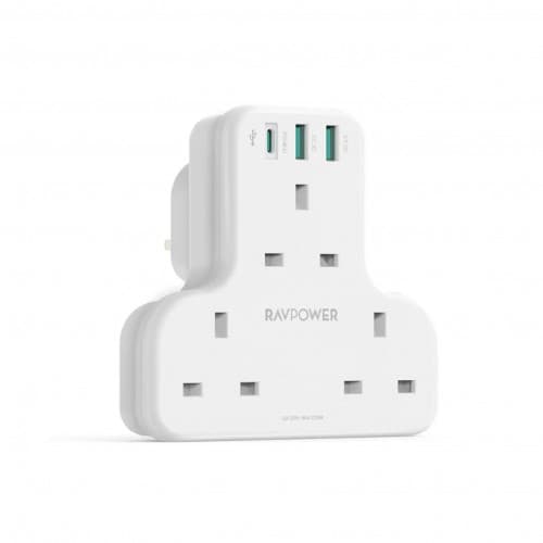 ravpower rp-pc1036 PD PONEER 20W 3-PORT CHARGER WHITE UK WITH 3 AC PLUG
